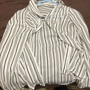 Pinstriped size large dress blouse